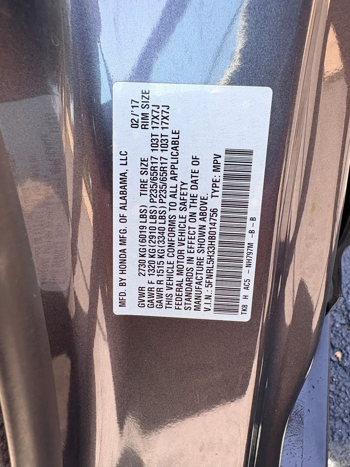 2017 Honda Odyssey 97