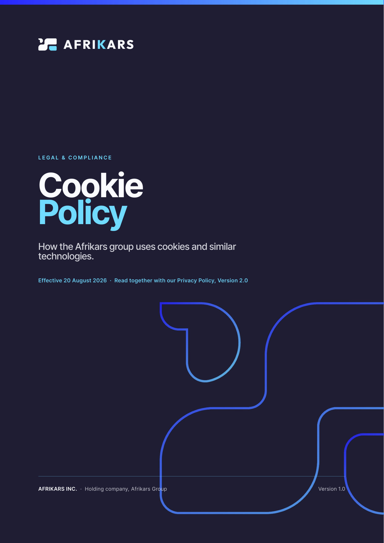 Cookie policy, page 1