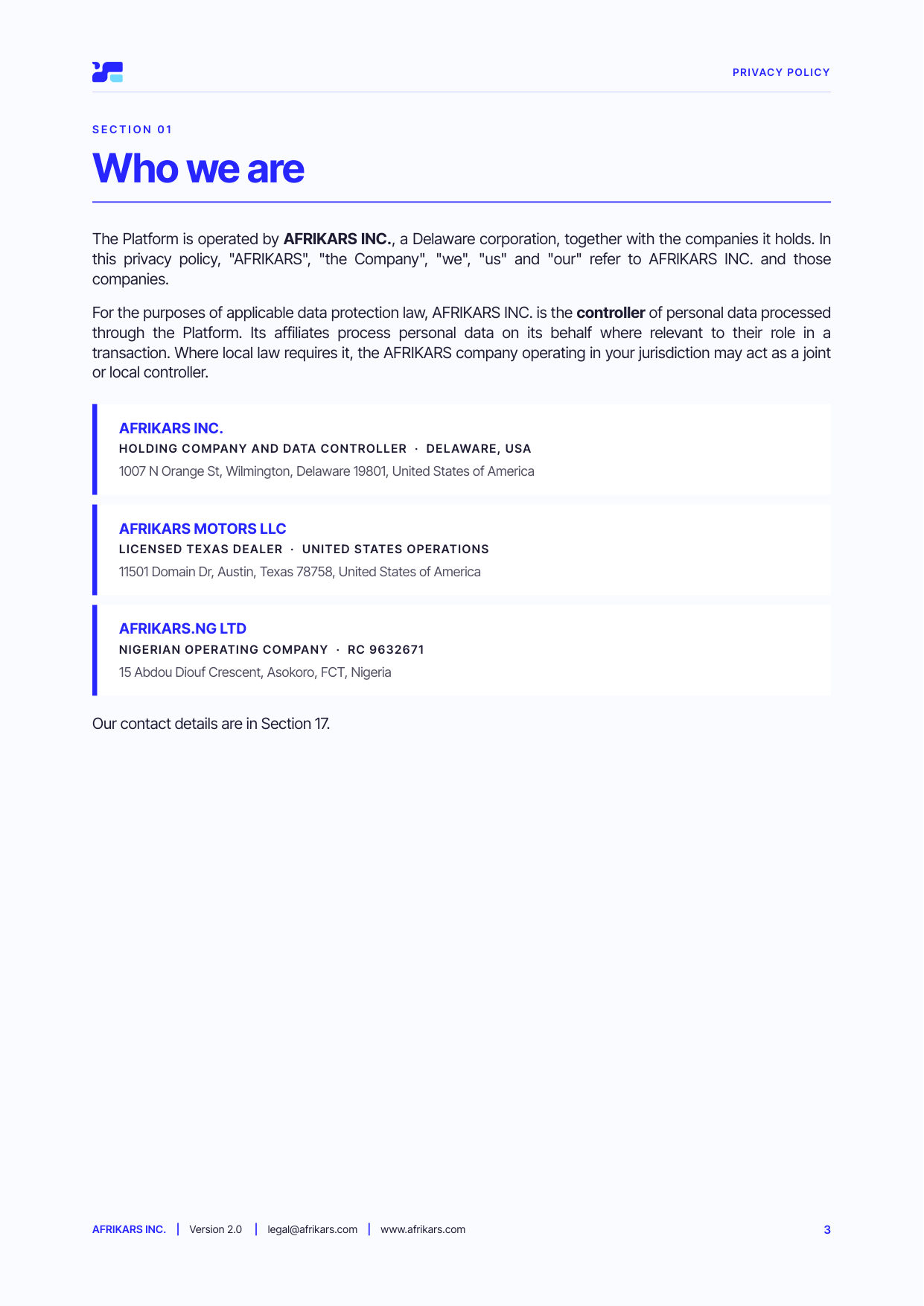 Privacy policy, page 3