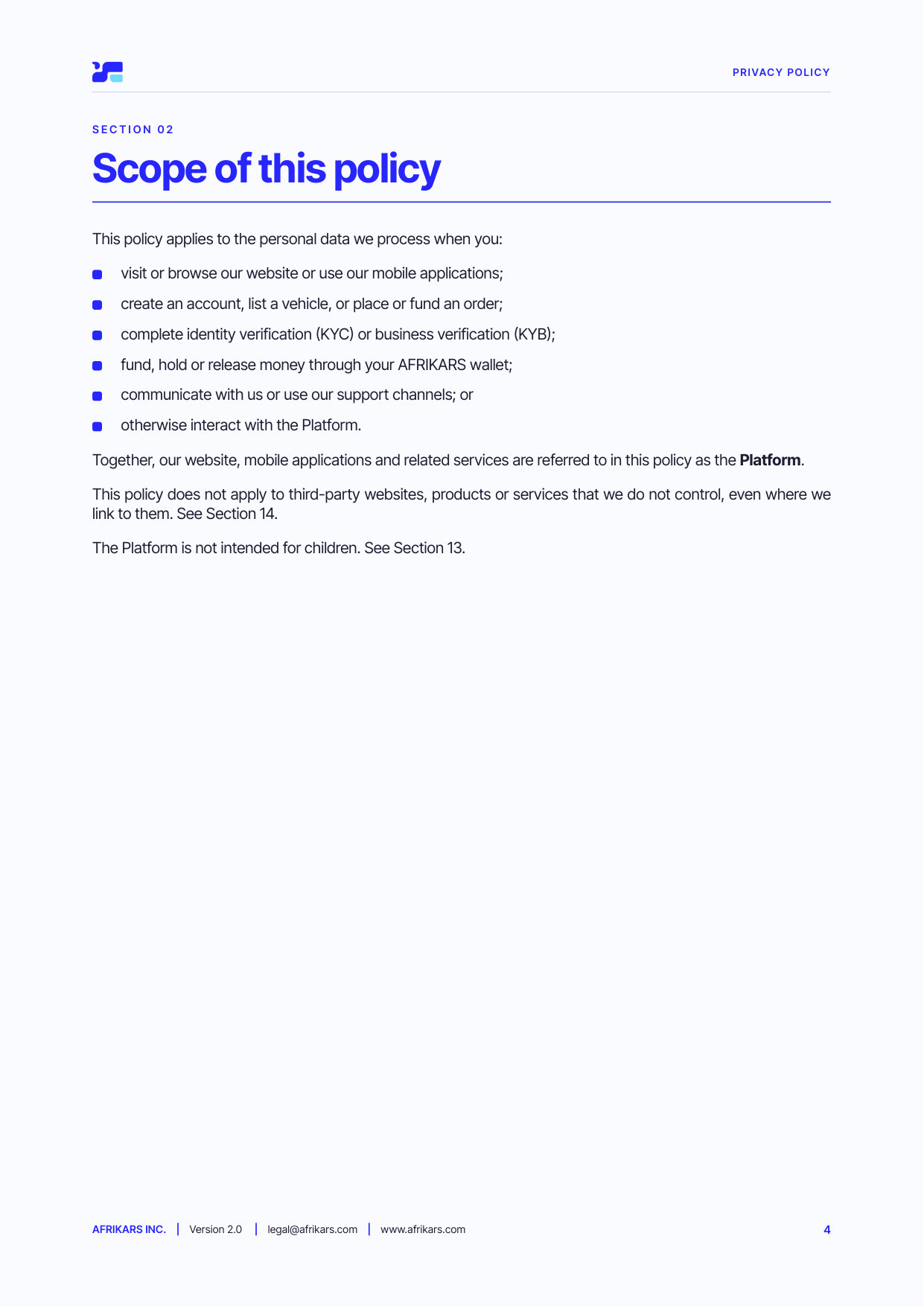 Privacy policy, page 4