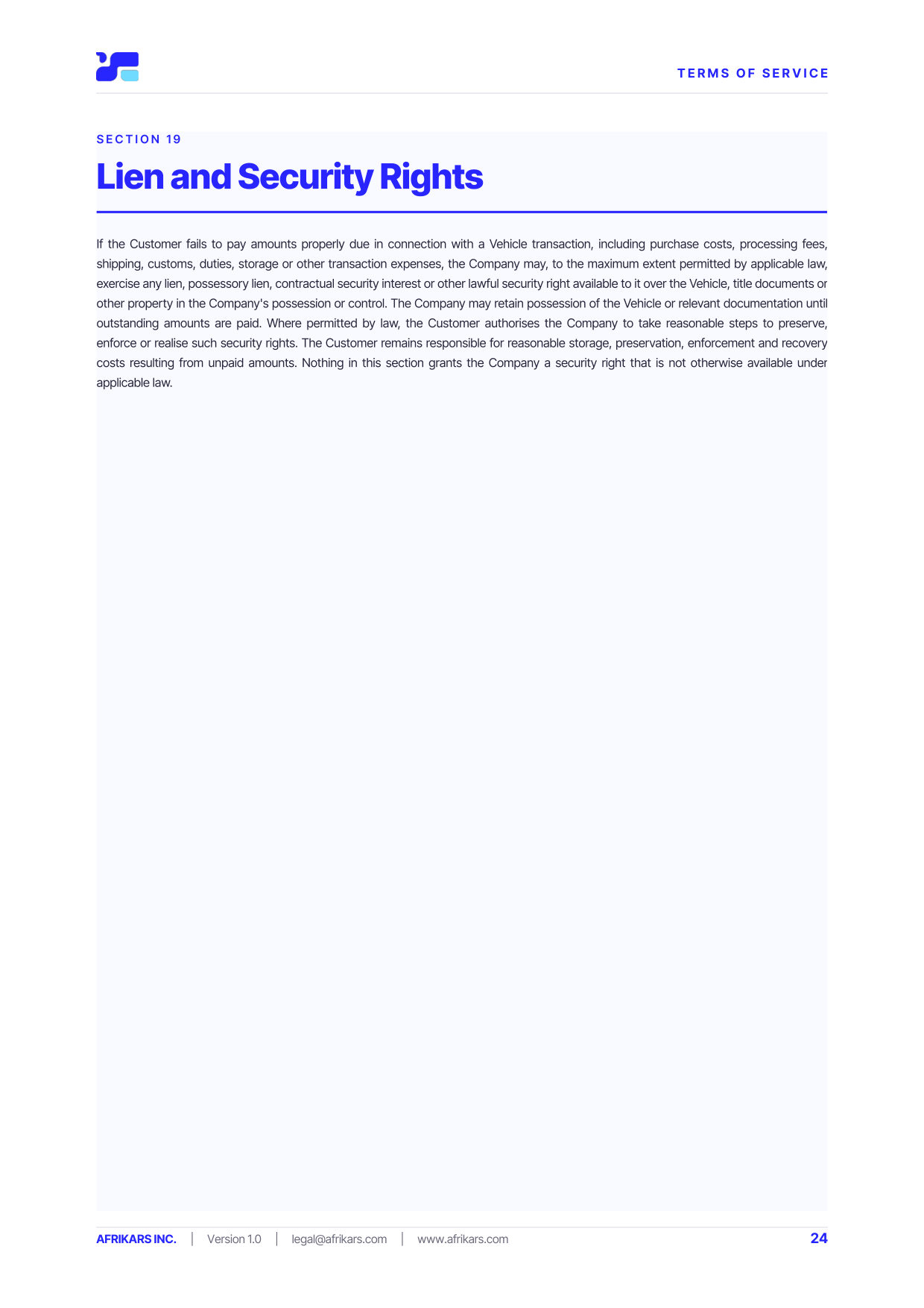 Terms of Service, page 24