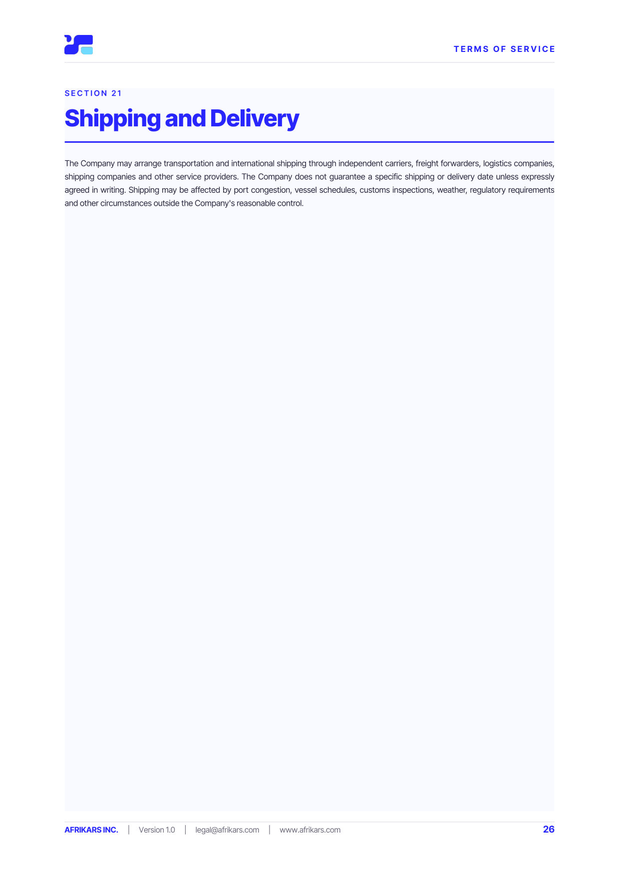 Terms of Service, page 26