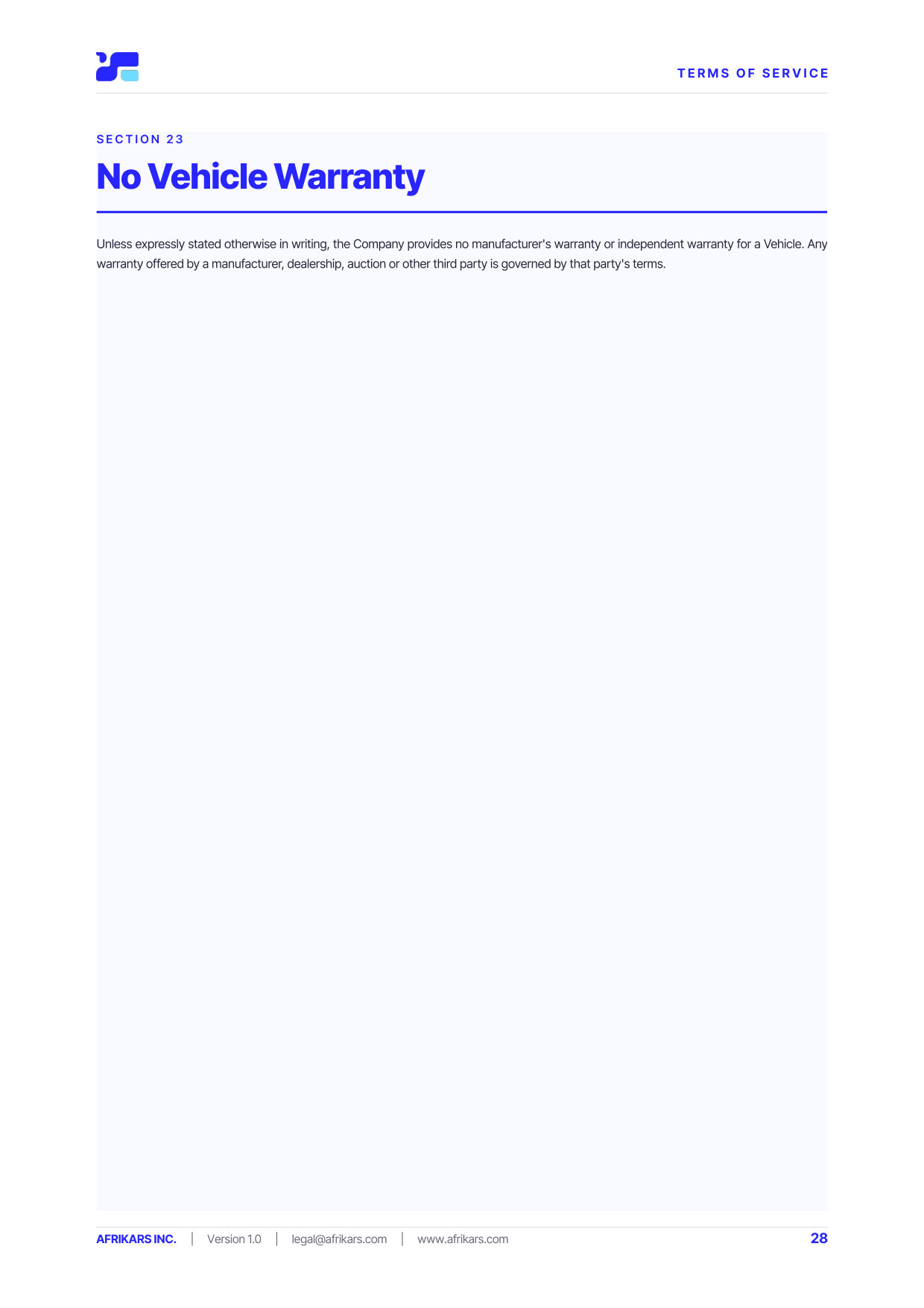 Terms of Service, page 28